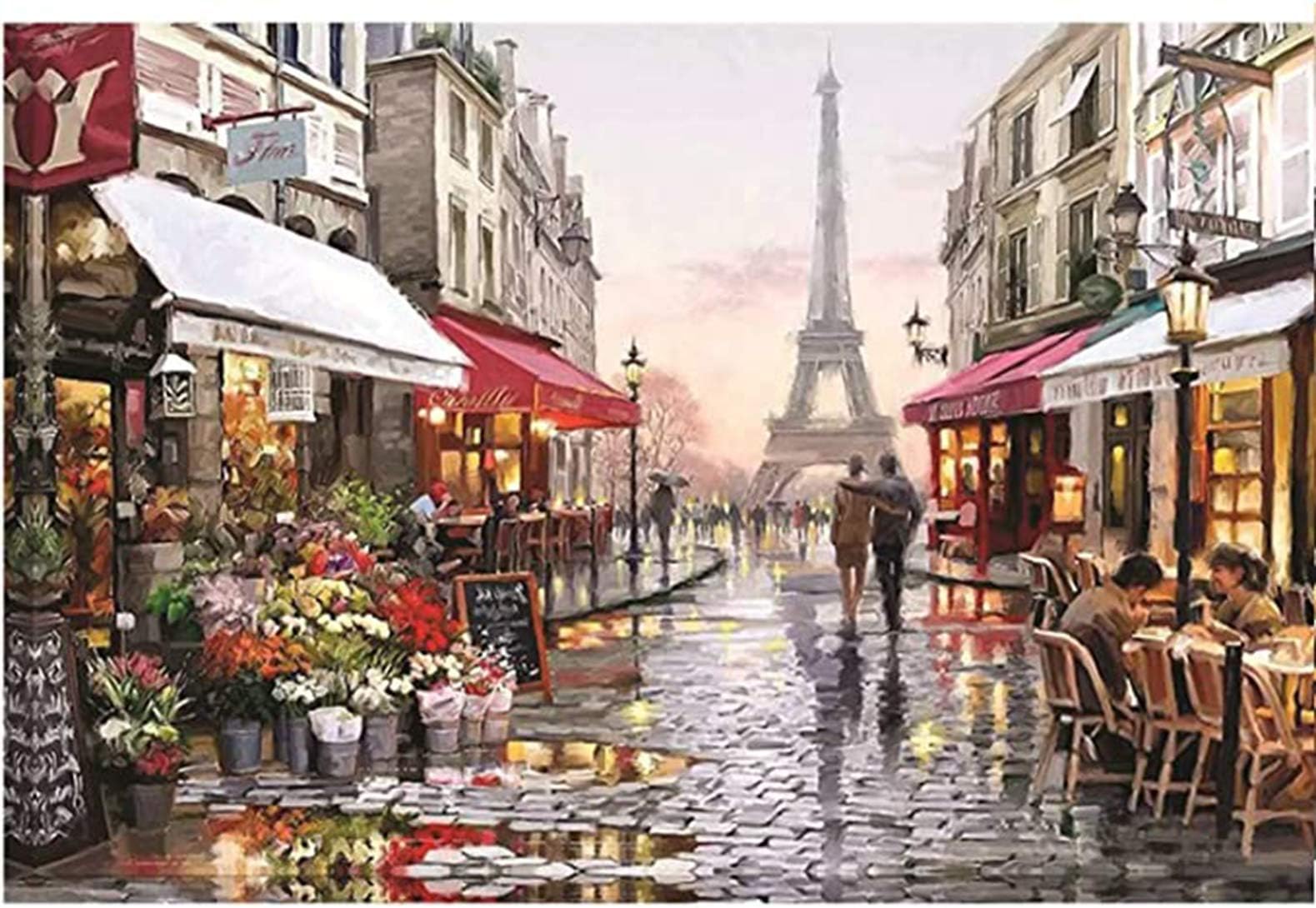 1000 Pieces Paris Flower Street Jigsaw Puzzles for Adults and Teens-Beautiful Scenery Puzzle-Brain Challenge Puzzle for Kids-Unique Home Decorations and Gifts