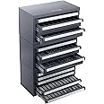 VEVOR Drill Bit Dispenser Cabinet Set, Three-Drawer for 1/16" to 1/2" & Letter Sizes A to Z, Five-Drawer Drill Bit Organizer for Wire Gauge Sizes #1 to #60, 3 Pieces