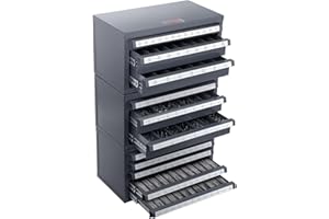 VEVOR Drill Bit Dispenser Cabinet, 3 Pieces Three-Drawer for 1/16" to 1/2" & Letter Sizes A to Z, Five-Drawer Drill Bit Organ
