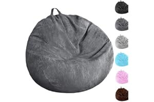 Kisoy Bean Bag Chair Cover (No Filler) Stuffed Animal Storage Bean Bag Cover Pets Dogs/Cats Lazy Beds. Washable Ultra Soft Corduroy Stuffed for Organizing Plush Toys or Textile, Sack Bean Bag