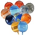 11pcs Planet Balloons, 22 Inch Large Galaxy Balloons Aluminum Foil Solar System Balloons Inflatable Globe Outer Space Theme Balloons for Kids Science Fiction Birthday Party Shower Decorations