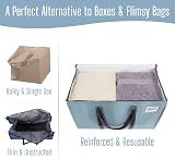 VENO 6 Pack Moving Bags Light Blue Matte Extra Large Heavy Duty Totes with Lids view 5