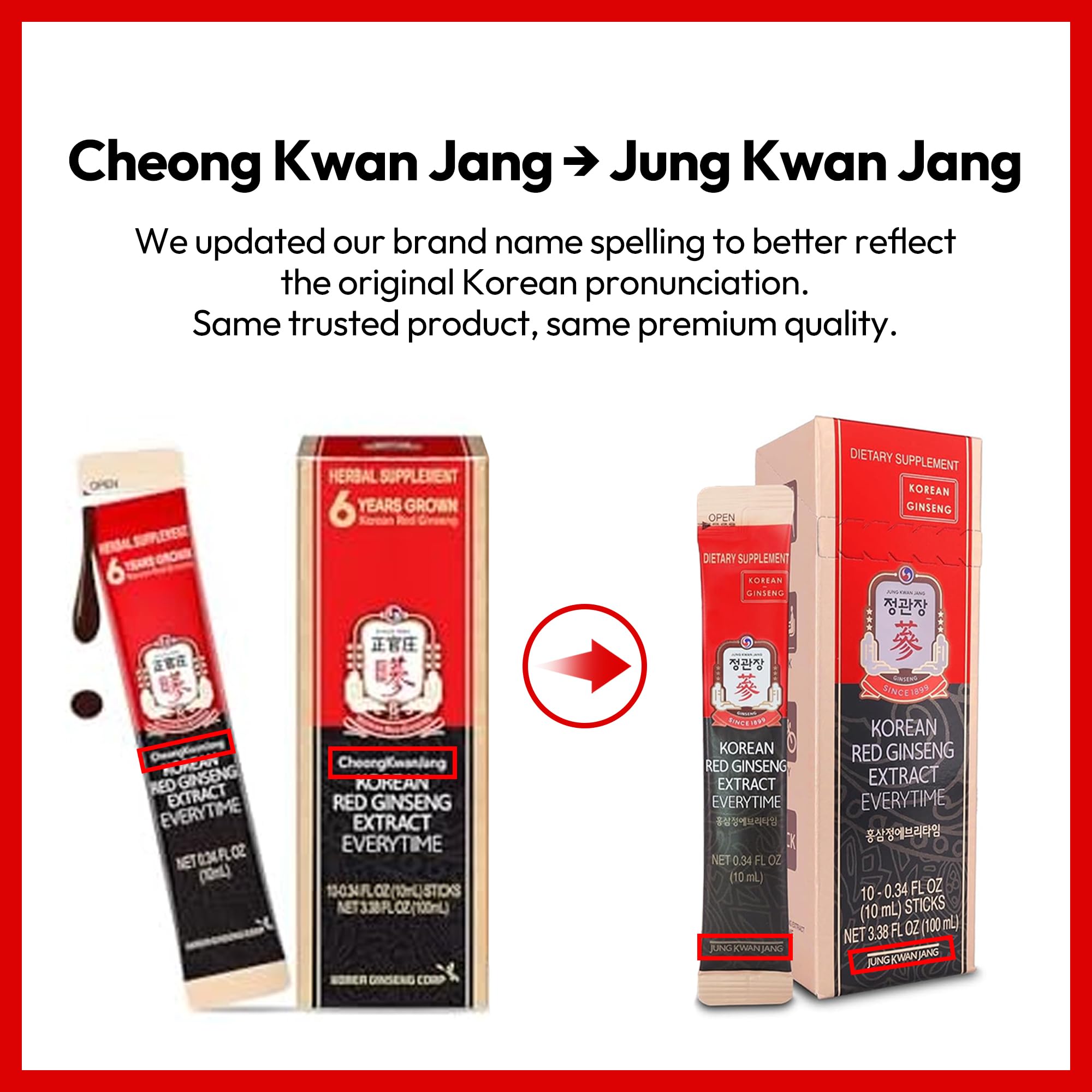 JungKwanJang Korean Red Ginseng Extract Everytime 3000mg | Sugar Free Energy Supplement, Ginseng Tea, Ginseng Supplement, Korean Food | Energy Boost,Stamina | 30 Count