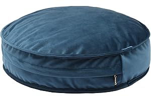 YIUOR Round Floor Pillow Cover Velvet Throw Seating Pouf Yoga Meditation Cushion Plush Case Reading Room Decor Cover Only (19.7IN, Dark Blue)