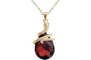 Navachi 18k Gold Plated Water Drop Crystal Multicolor Zircon Snake Pendant Necklace 16"+2"…