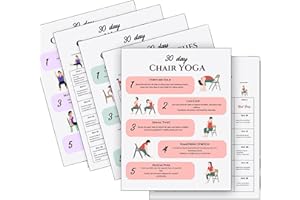 Chair Exercise Chart for Seniors,Wall Poster 30 Day Exercise,Seated Workout Chart Guide Program,Gentle Chair-Based Exercises 