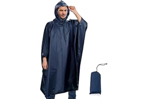 Senmortar Rain Poncho Multifunctional Raincoat Waterproof with Hood for Men Women Adult Hiking Fishing Festivals Camping