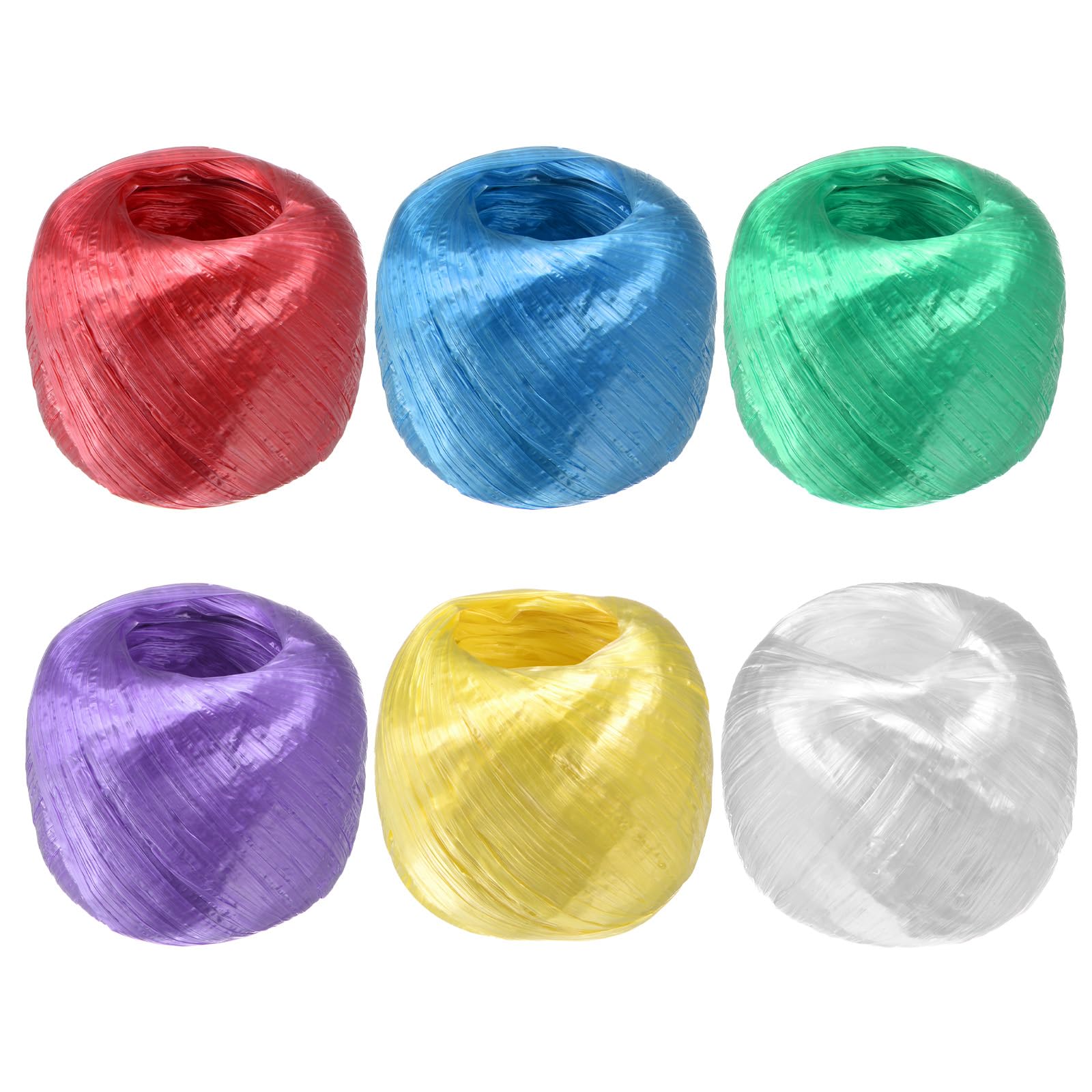 M METERXITY 1-Set Polyester Nylon Plastic Rope Twine, 4cm Width 110M Length Household Bundled Plastic Ropes Roll for Crafting/Gardening/Packing/Carrying [360FT/4330IN, 6 Colors in]