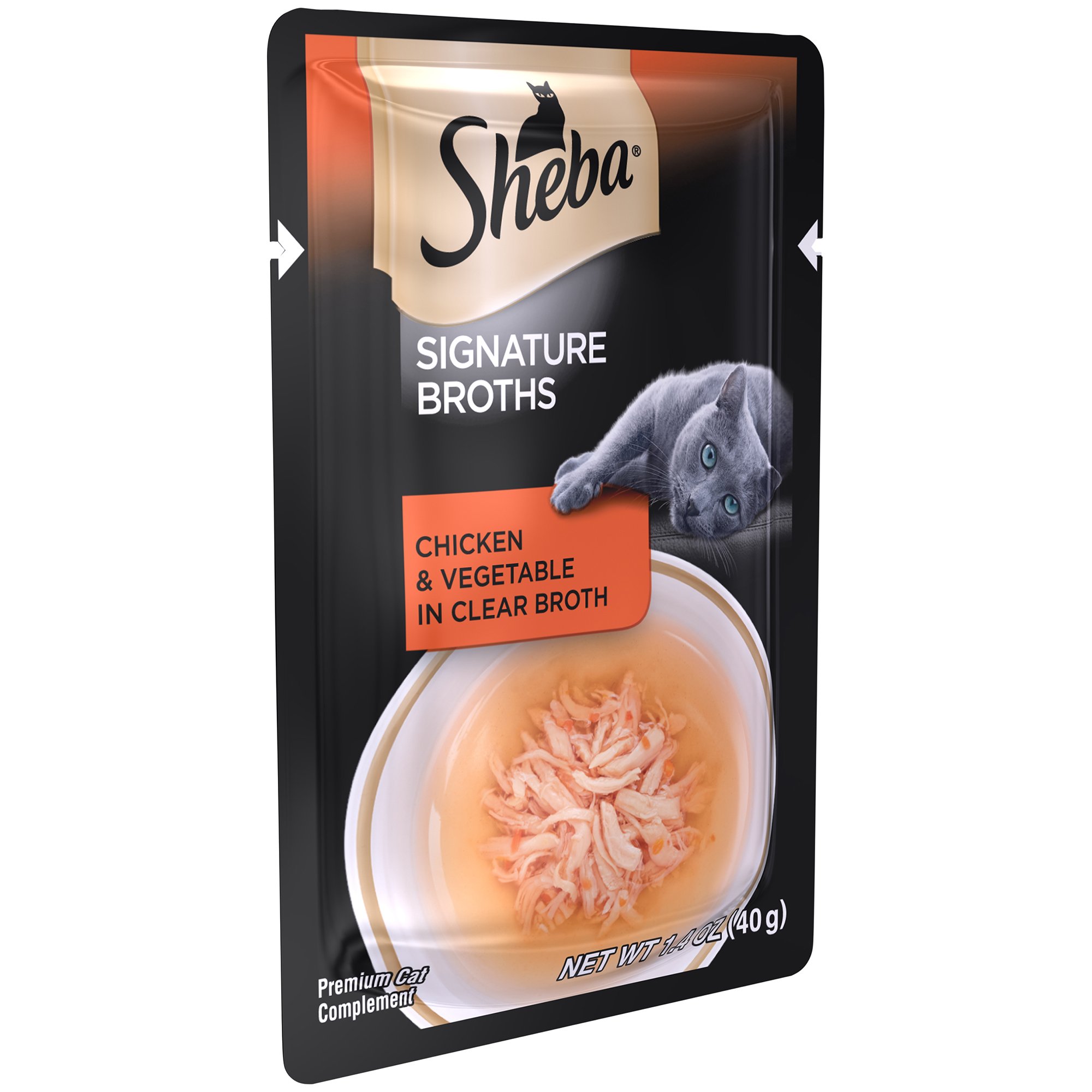SHEBA Signature Broths Chicken and Vegetable in Clear Broth Wet Cat