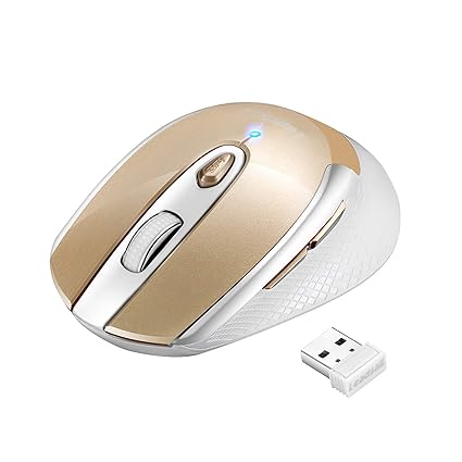 LeadsaiL Leise Kabellose Maus für Laptop, Wireless Mouse 2.4G 3200 DPI 6 Tasten Optische Funkmaus, Schlanke klick Maus mit 6 