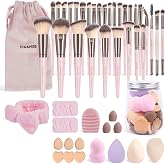 MAANGE Makeup Brush Set, 51 Pcs Makeup Tool Set Premium Synthetic Foundation Powder Concealers Eye shadows Blush Makeup Brushes (Pink)