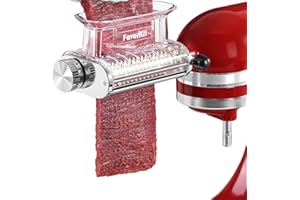 FavorKit Adjustable 3 Thickness Meat Tenderizer Attachment for Kitchenaid Stand Mixers,Durable Metal Housing with Transparent Cover,Dishwasher Safe