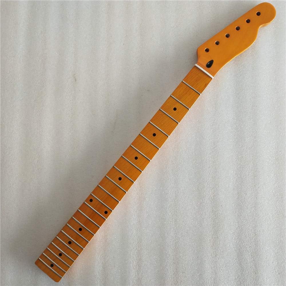 Maple 21 Frets Vintage guitar neck Replacement maple Fingerboard for TELE style yellow gloss