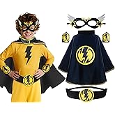 iROLEWIN Speed Superhero-Capes for Kids Super-Hero-Costumes as Boys Girls Dress-Up Mask Cuff Belt as Big-Sister-Brother-Gift