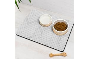 AYIASHIAB Dog Food Mats for Floors Absorbent, Pet Cat Food Mat - Quick Dry Dog Bowl Mats for Food and Water, Eco-Friendly Boho Pet Supplies 12" x 20"