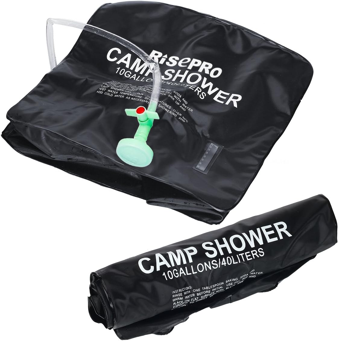 RISEPRO Solar Shower Bag, 10 gallons/40L Solar Heating Camping Shower Bag with Temperature Hot Water 45°C Hiking Climbing XH07 : Sports & Outdoors