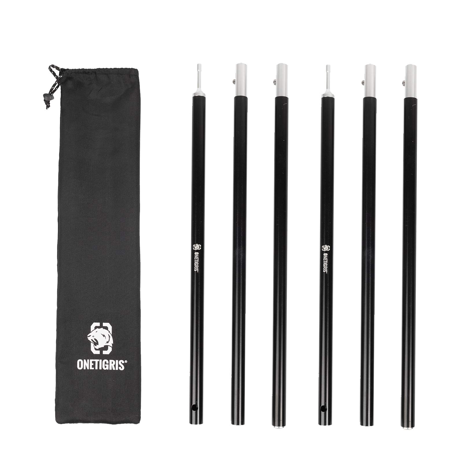 OneTigris Lightweight Tent Poles, 2pc/set, 7075 Aluminum Alloy, Adjustable & Extendable (125cm)