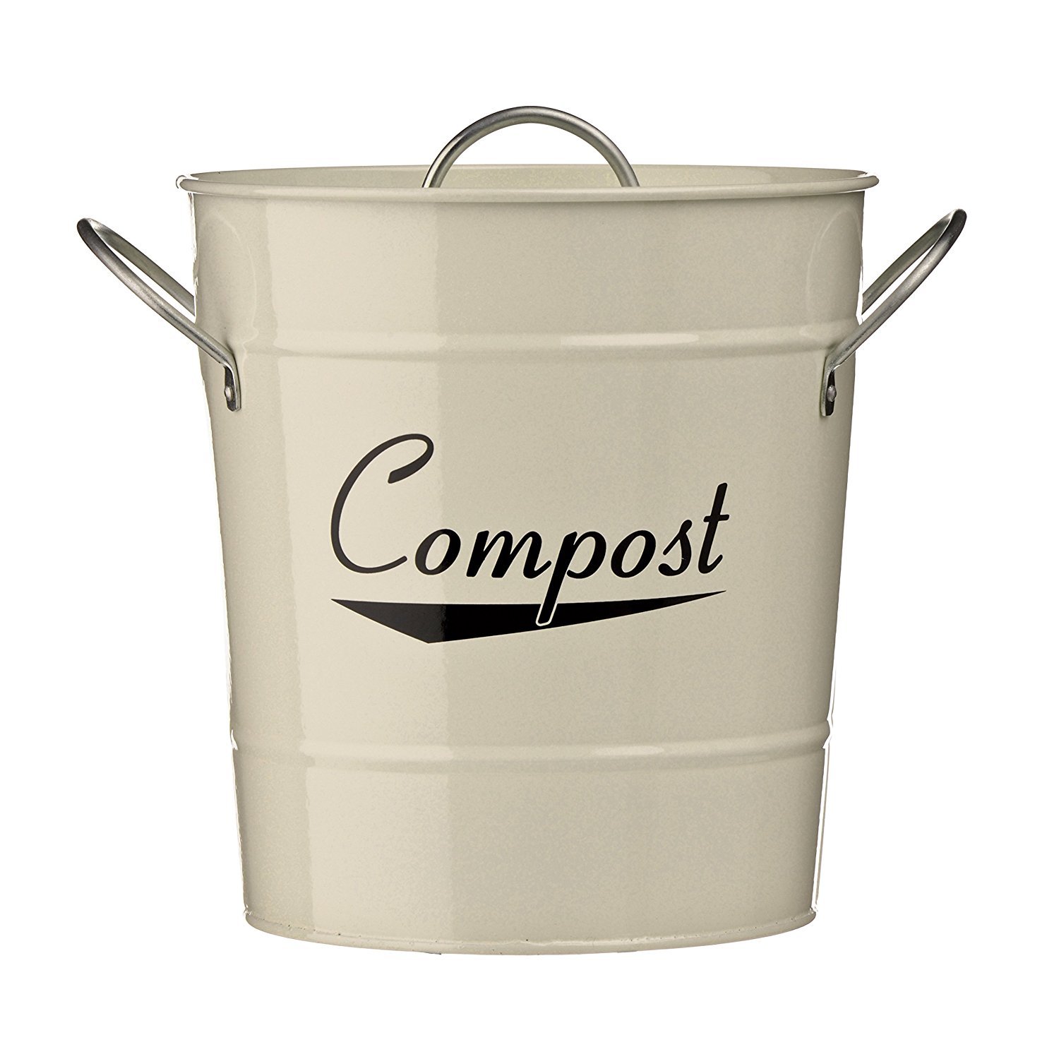 Premier Housewares 510015 Compost Bin - Cream , H21 x W19 x D19cm