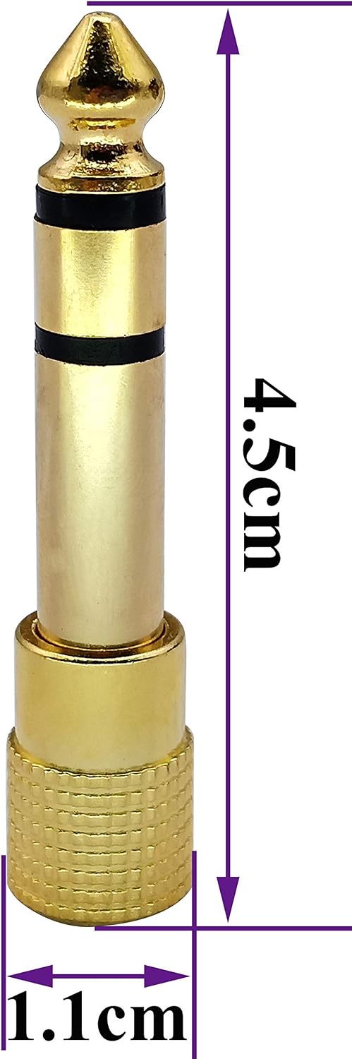 AAOTOKK 1/4 to 3.5mm Headphone Adapter,Gold Plated 6.35mm(1/4inch) male to 3.5mm(1/8inch) Female Stereo Audio,Suitable for Amplifiers,Guitars,Home theater Equipment,or Mixing Consoles(5-Pack) - Image 3