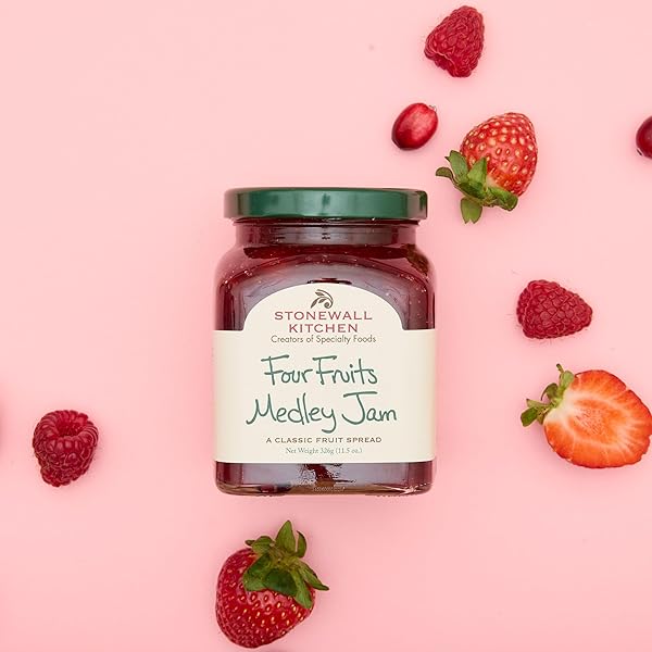 STONEWALL KITCHEN FOUR FRUITS MEDLEY JAM, 11.5 OZ (FORMERLY CHERRY BERRY QUARTET JAM)