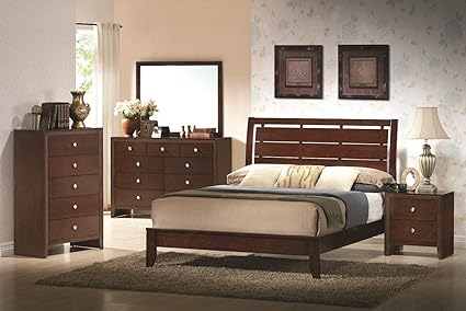 Amazon Com Giantex 5 Piece Wood Bedroom Sets Bed Frame