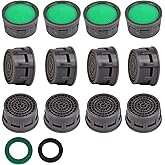 SHAP+ Faucet Aerator, Flow Restrictor Insert, Sink Aerator Replacement Parts for Bathroom or Kitchen Sink Faucet Filter, Fit for Internal and External Thread Faucet Aerators, with Washer (12pcs)