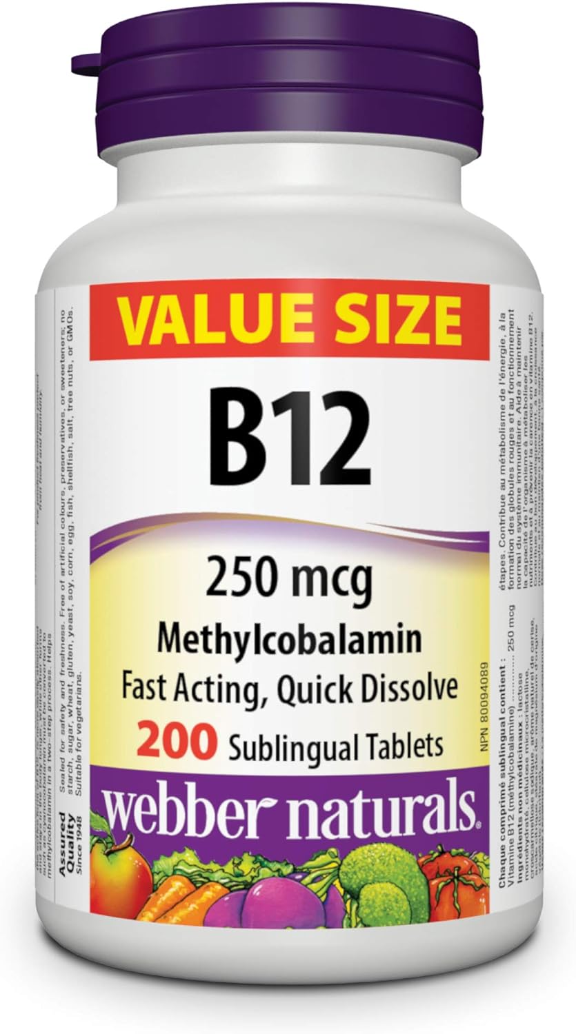 ber Naturals Vitamin B12 250 mcg Methylcobalamin, 200