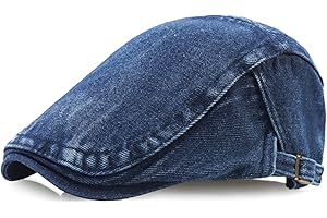 Taidor Mens Denim Cotton Newsboy Cap Ivy Gatsby Driving Hunting Cabbie Hat