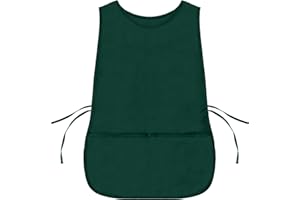 DALIX Cobbler Apron 2 Pockets Smock Regular 28.5" x 18.5" Poly Cotton Dark Green