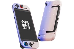 FUNDIARY Glitter Protective Case for Nintendo Switch 2 with Pink Purple Gradient Desgin, Shock-Absorbing and Scratch-Resistant Dockable Cover Case Accessories for Switch 2 Console & Joycons Controller