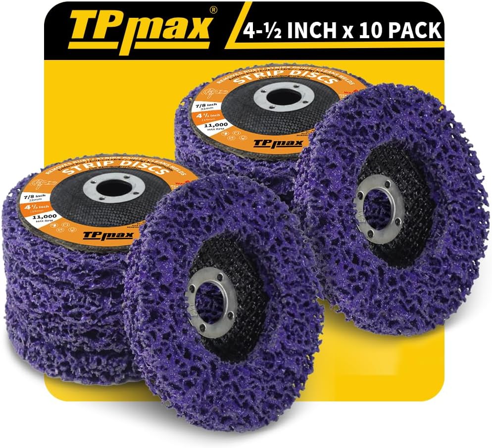 TPmax 115mm Strip Discs 4.5 inch 10 Pack Purple for Angle Grinders