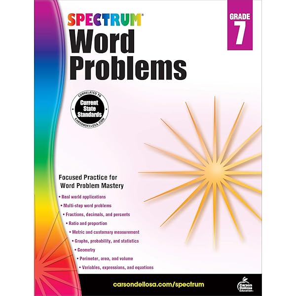 Amazon.com: Spectrum Grade 7 Math Word Problems Workbook—7Th Grade State Standards For Geometry, Percents And Statistics, Perimeter, Area And Volume For Classroom Or Homeschool (128 Pgs): 9781624427336: Spectrum: Books