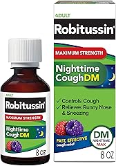 Robitussin Maximum Strength Nighttime Cough DM Max, Adult Formula, Berry Flavor - 8 Fl Oz Bottle