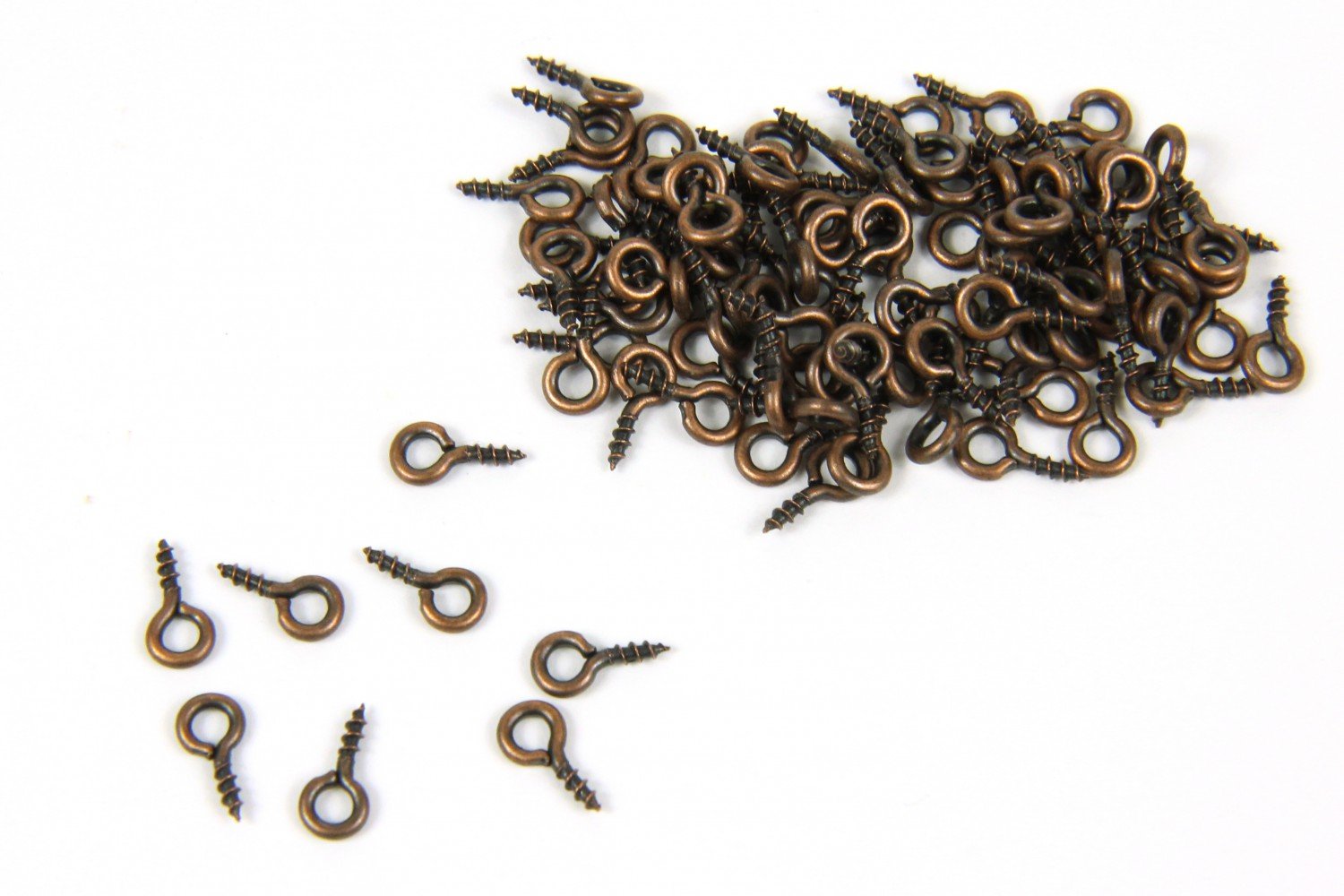 100X Eyebolts Screws Hole Screw Eye Bolts Eyelets 7mm Coppe Jewelry Making Finding
