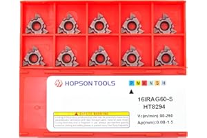 Hopson Tools 16IR/ER AG60 (Bronze) Carbide Inserts Laydown Threading 60 Degree Internal for Steel or Stainless Steel, 10pcs