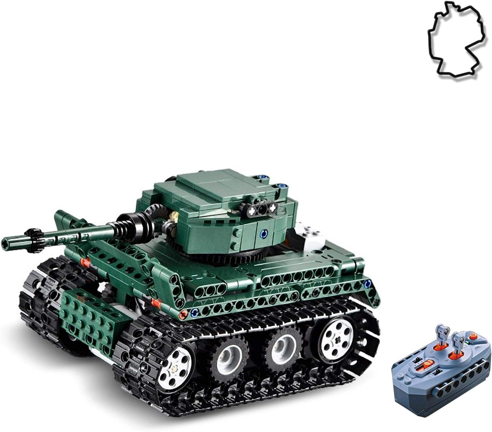 HSP Himoto 2.4GHz RC Remote Controlled Clamping Blocks Tank German Tiger I Made of Building Blocks / DIY Craft Complete Set