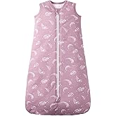 Owlivia Baby Sleep Sack Organic Cotton Sleeping Bag with- 2.5 TOG Sleeping Bag with 2-Way Zipper, Boys Girls Swaddle Transition Sleep Sack(2.5 TOG Mauve Feather, 12-18 Months)