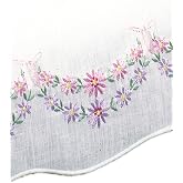 Tobin #231005 Petite Fleur Dresser Scarf 14" x 39" Stamped for Embroidery, White