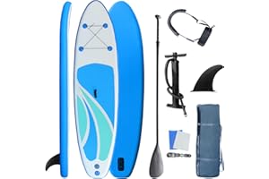 GONFLABLE Inflatable Stand Up Paddle Board for Adult All Skill Levels- 10'4" Ultra-Light SUP Paddleboard with Durable Non-Slip Deck and Paddle Board Accessories Fins, Adjustable Paddle, Pump, Backpack, Leash