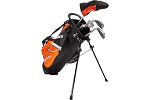 Aspire Junior Plus Kids Golf Clubs for Ages 3-12 (5 Groups) - Boys & Girls Right-Handed Kids Golf Set with Lightweight Stand Bag, Graphite Shafts & Aircraft-Grade Aluminum