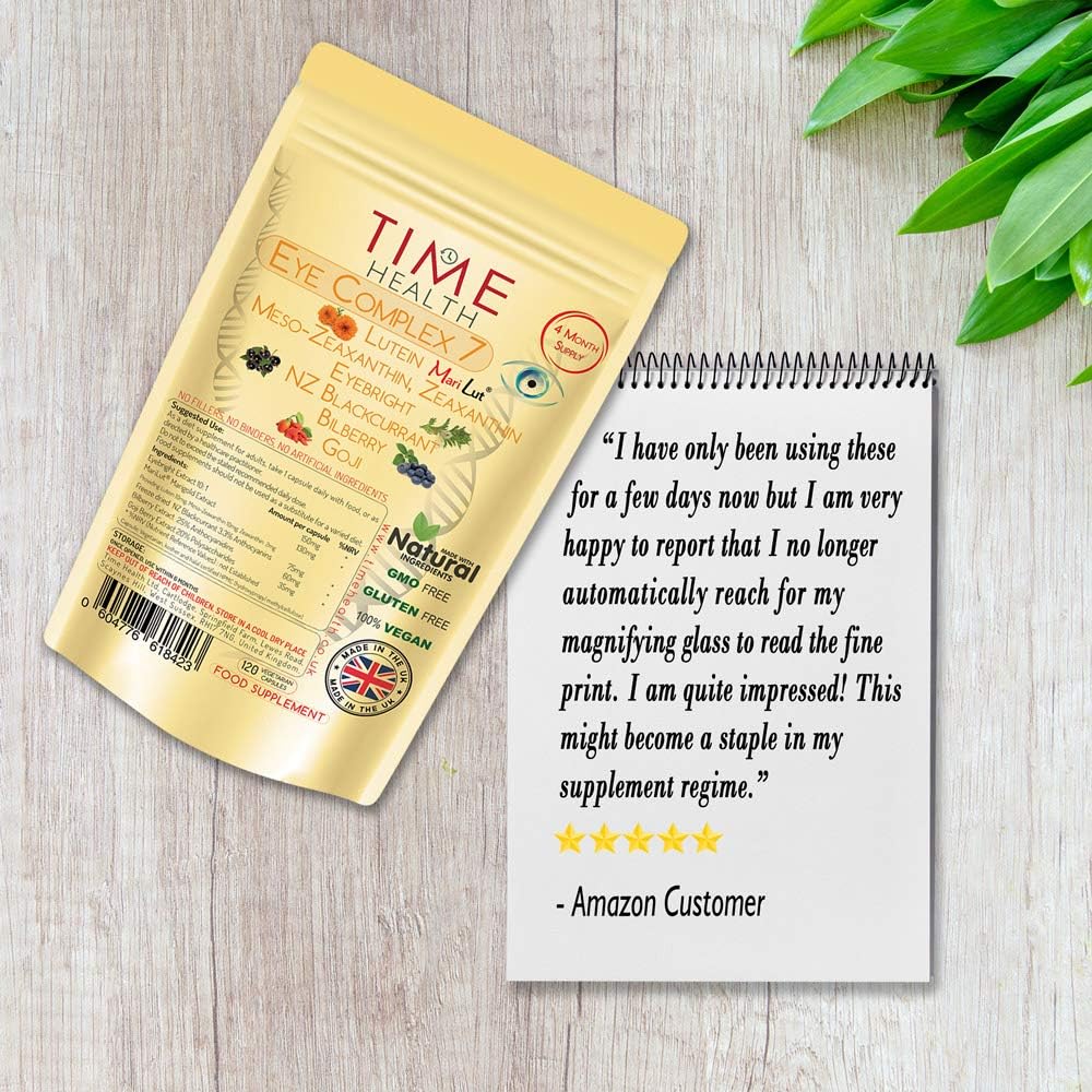 Eye Complex 7-120 Capsules, Lutein, Meso-Zeaxanthin, Zeaxanthin, NZ Blackcurrant, Bilberry, Goji & Eyebright, 4 Month Supply - Image 4