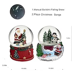 Koncenttop Christmas Snow Globe, 2pcs 100mm Snow