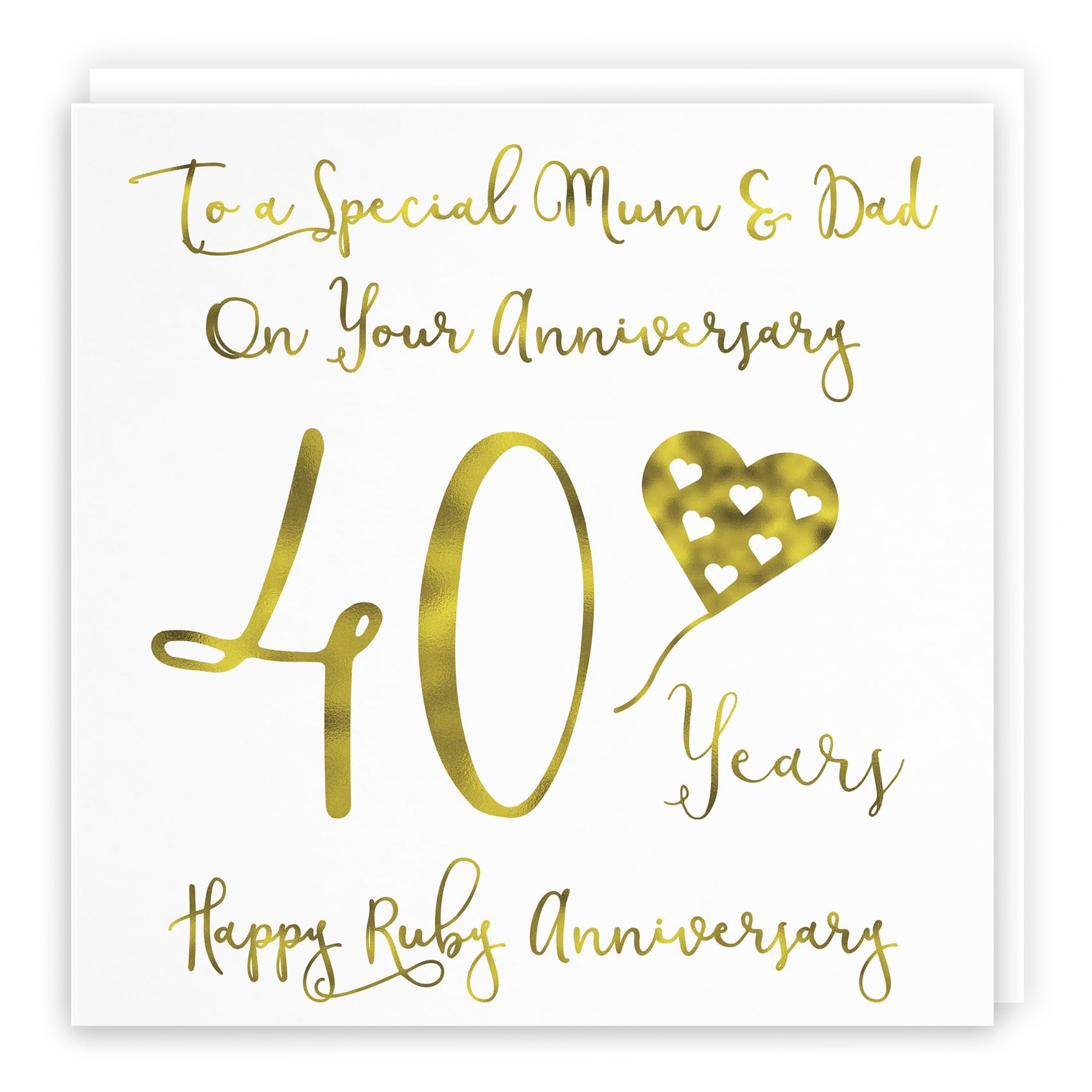 Hunts England - Mum And Dad - Parents 40th Anniversary Card - To A Special Mum & Dad On Your Anniversary - 40 Years - Happy Ruby Anniversary - Milano Collection — image 1