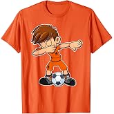 Netherlands Dabbing Soccer Boy Holland Jersey Kids Fan T-Shirt