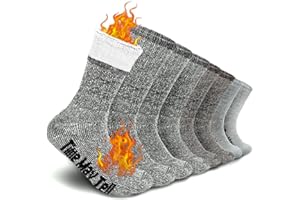 Time May Tell Mens Merino Wool Hiking Cushion Socks Thermal Warm Crew Winter Boot Socks Pack (2/4 Pair,6-13 Size)