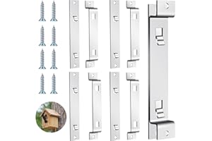 Supkiir 6 Sets Bird House Hanger Bracket, Rust Proof Galvanized Steel Bird House Kit, Stable Mounting Bracket with Screws for Securing and Stabilizing Bird Houses Nesting Boxes Feeders