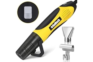 ROMECH 350W Heat Gun with 2 Nozzles, Dual Temp Heat Gun 400°F-660°F, Fast Heat Hot Air Gun with Overload Protection for DIY Craft Embossing Shrink Wrapping (Yellow)
