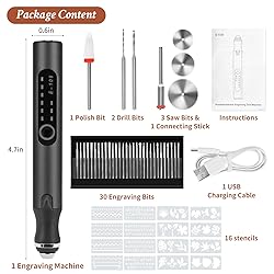 Engraving Pen with 37 Bits, USB Rechargeable