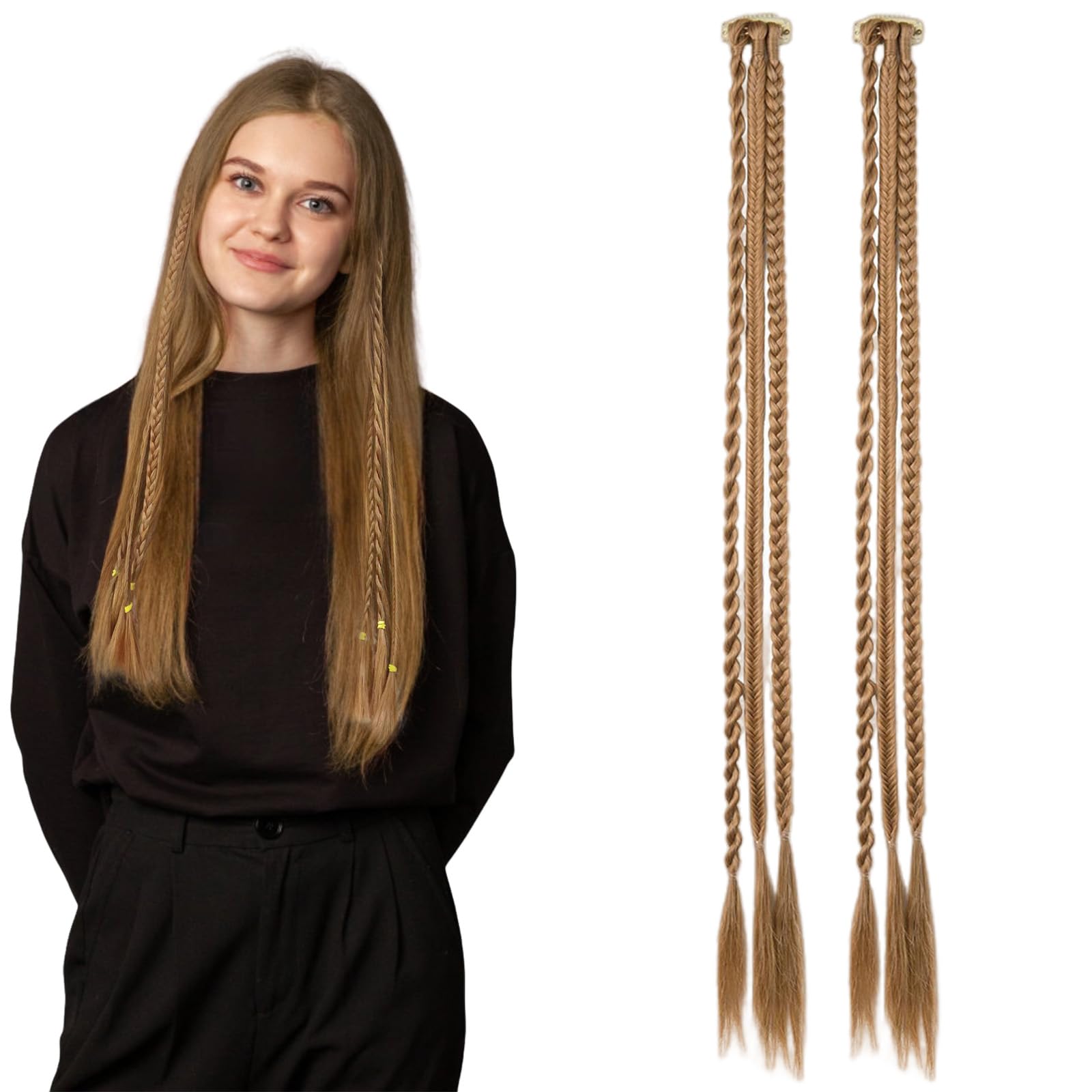 Hair Extensions Clip in Hairpieces Long Heat Resistant Synthetic Hair Accessories for Girls Women Party 0134