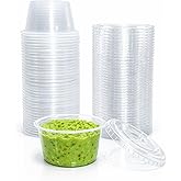 4 oz Clear Plastic Souffle Cup with Lids, BPA Free Portion Cup, 50 Sets | Perfect for sauces, dressings, condiments, samples, snacks and portion control applications